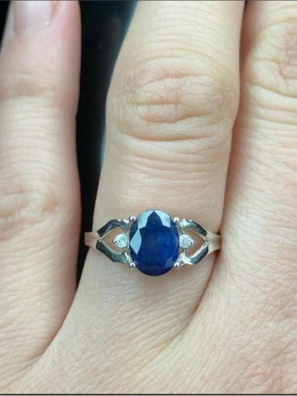 Sapphire Diamond 10K Gold Ring
